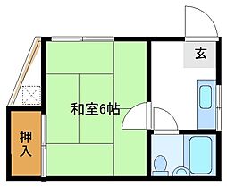 山岡コーポ 1Kの間取図画像