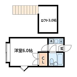 ラグリオス金町 1Kの間取図画像