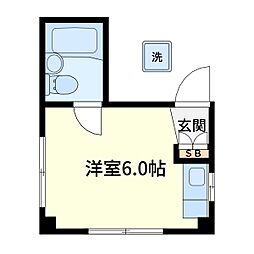 田口ビル 4階ワンルームの間取り