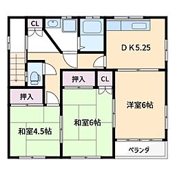 向田貸家 3DKの間取り