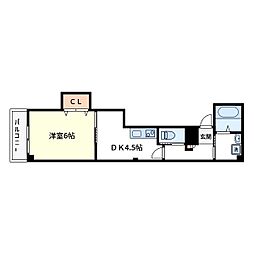 パレスホリケ2 2階1DKの間取り