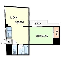 宮内サンハイツ西新井B棟 3階1LDKの間取り