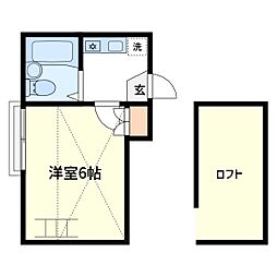アーバンテラス小菅 3階1Kの間取り