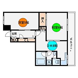 柴又STマンション 5階2DKの間取り