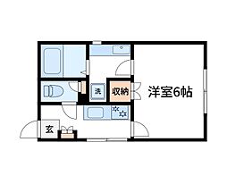 プランドール 2階1Kの間取り