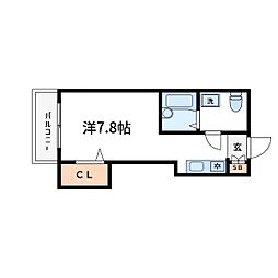 山口ビル ワンルームの間取図画像