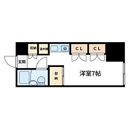 コスモフラッツ ワンルームの間取図画像