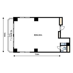 S.S.K.ビル ワンルームの間取図画像