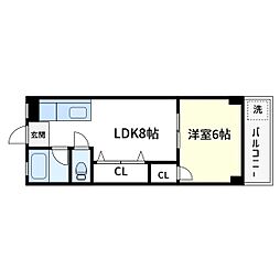 ハイツ高康 1LDKの間取図画像