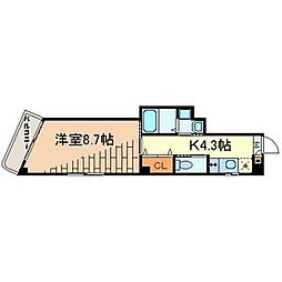 モノリスビル 1Kの間取図画像
