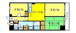 グランドール神谷 3DKの間取図画像