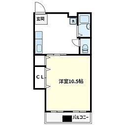 JR埼京線 十条駅 徒歩5分の賃貸マンション 3階1Kの間取り