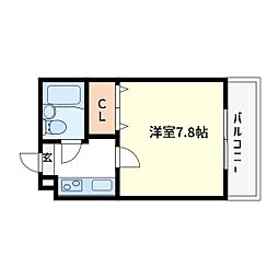 JR埼京線 十条駅 徒歩12分の賃貸マンション 4階1Kの間取り