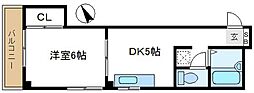 SSKビル 4階1DKの間取り