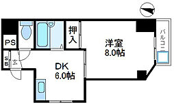 モンターニュ駒込 8階1DKの間取り