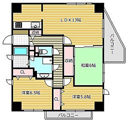 モアリッシェル戸田公園 7階3LDKの間取り