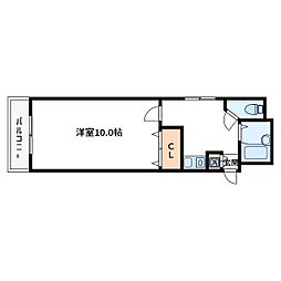 ハートランド木村 2階1Kの間取り