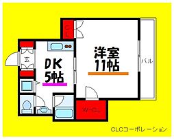 アビテ王子 6階1DKの間取り