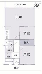 ハイツ東朝霧1号棟 2LDKの間取図画像