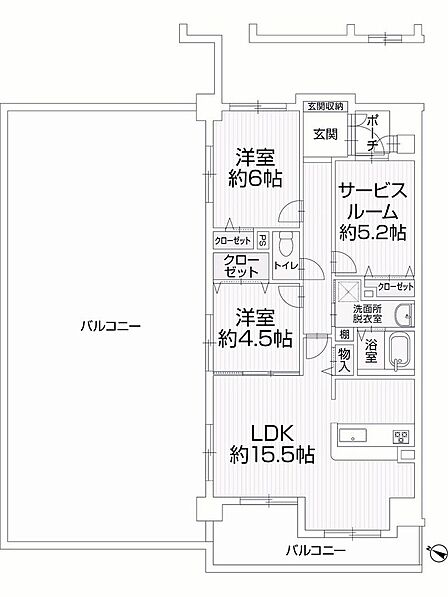 【ファミリーにおすすめの3LDK】広々としたルーフバルコニーが魅力。たくさんのお洗濯物も一気に干せますね。