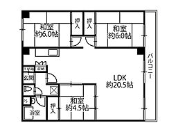 エーデルハイム大蔵谷 3LDKの間取図画像