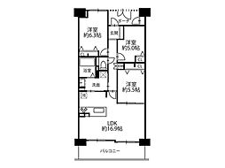 オーズガーデンイーストB棟 3LDKの間取図画像