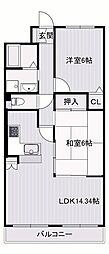 プレステージ明石魚住3 2LDKの間取図画像
