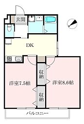 ブロッサムテラス新小岩 2DKの間取図画像