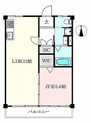 高輪ハイツ 3階1LDKの間取り