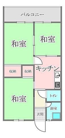 間取り グリーンコーポ高井 3階/-