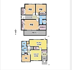 菰野町千草 4LDKの間取り