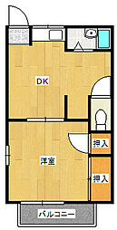 ハイツホープフル 1DKの間取図画像