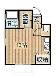 センチュリー21金田　Ｆ棟 1階ワンルームの間取り
