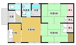兒玉貸家 Ｅ 1階3Kの間取り