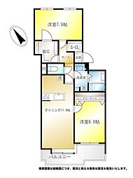 池田五月山パーク・ハイム 2LDKの間取図画像