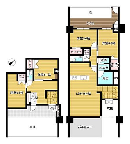 1階に洋室が2部屋、2階にリビングと洋室2部屋あります!※現況と相違がある場合、現況優先になります。