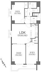 上大岡セントラルハイツB棟 3LDKの間取図画像