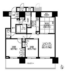 クリオレジダンスタワー横濱鶴ケ峰 3LDKの間取図画像