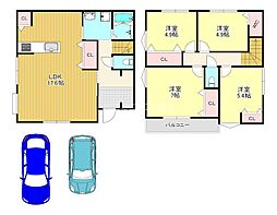 土師町2丁貸家 4LDKの間取り