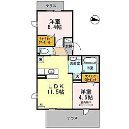 ファミリア金剛 2階2LDKの間取り