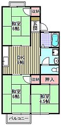 緑ケ丘ハイツ 3DKの間取図画像