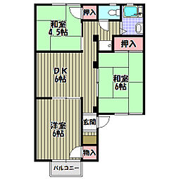グリーンヒルA 3DKの間取図画像