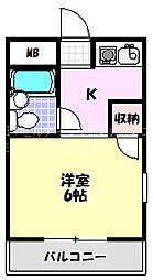 コスモ深井 1Kの間取図画像