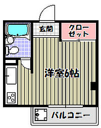 マンションシャトロー ワンルームの間取図画像