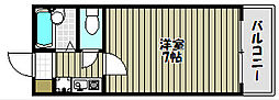 カーサミガタ 1Kの間取図画像