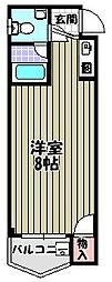 ラ・コート滝谷A棟 1Kの間取図画像