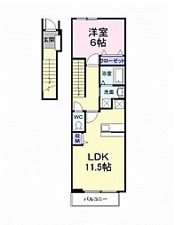 エスプワールC 1LDKの間取図画像
