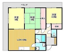 クレイドル深井 3LDKの間取図画像