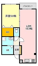プラザ 1LDKの間取図画像