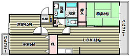 ユウジィーコート巽 3LDKの間取図画像